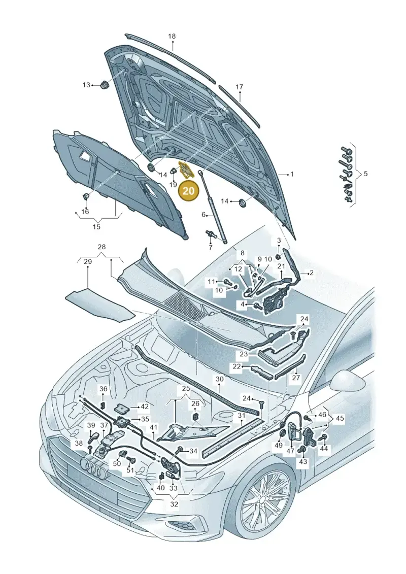4K0823186D — Audi RS7 Sportback (2019-2025) diagram 435823000, position 20