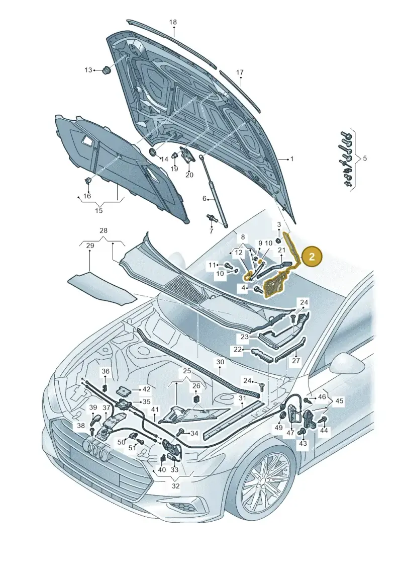 4K0823302A — Audi RS6 Avant (2019-) diagram 430823000, position 2