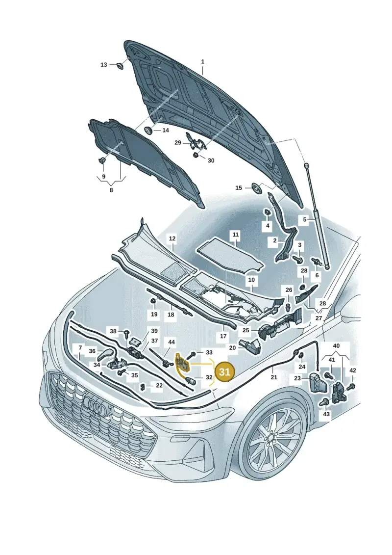 4K0823509A — Audi A5 Limo 2.0 (2024-) diagram 8wk823000, position 31