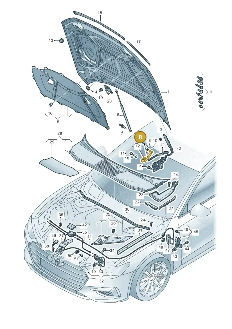 4K0823823C — Audi RS6 Avant (2019-2025) diagram 430823000, position 8
