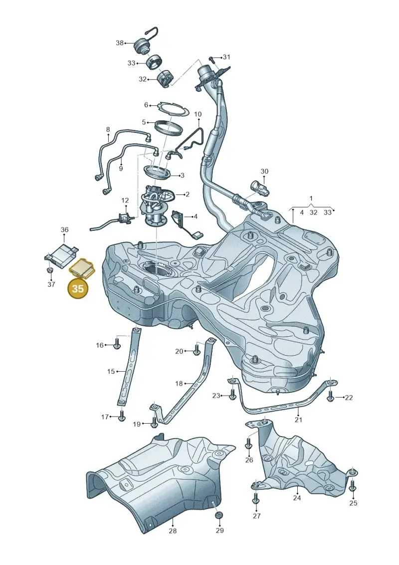 4K0906121D — Audi A6 (2018-2025) diagram 430201050, position 35