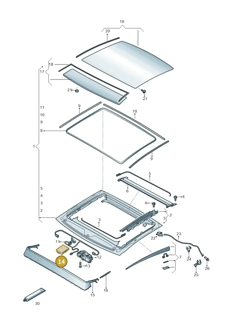 4K0907594AC — Audi RSQ3 Sportback (2019-2024) diagram 597877010, position 14