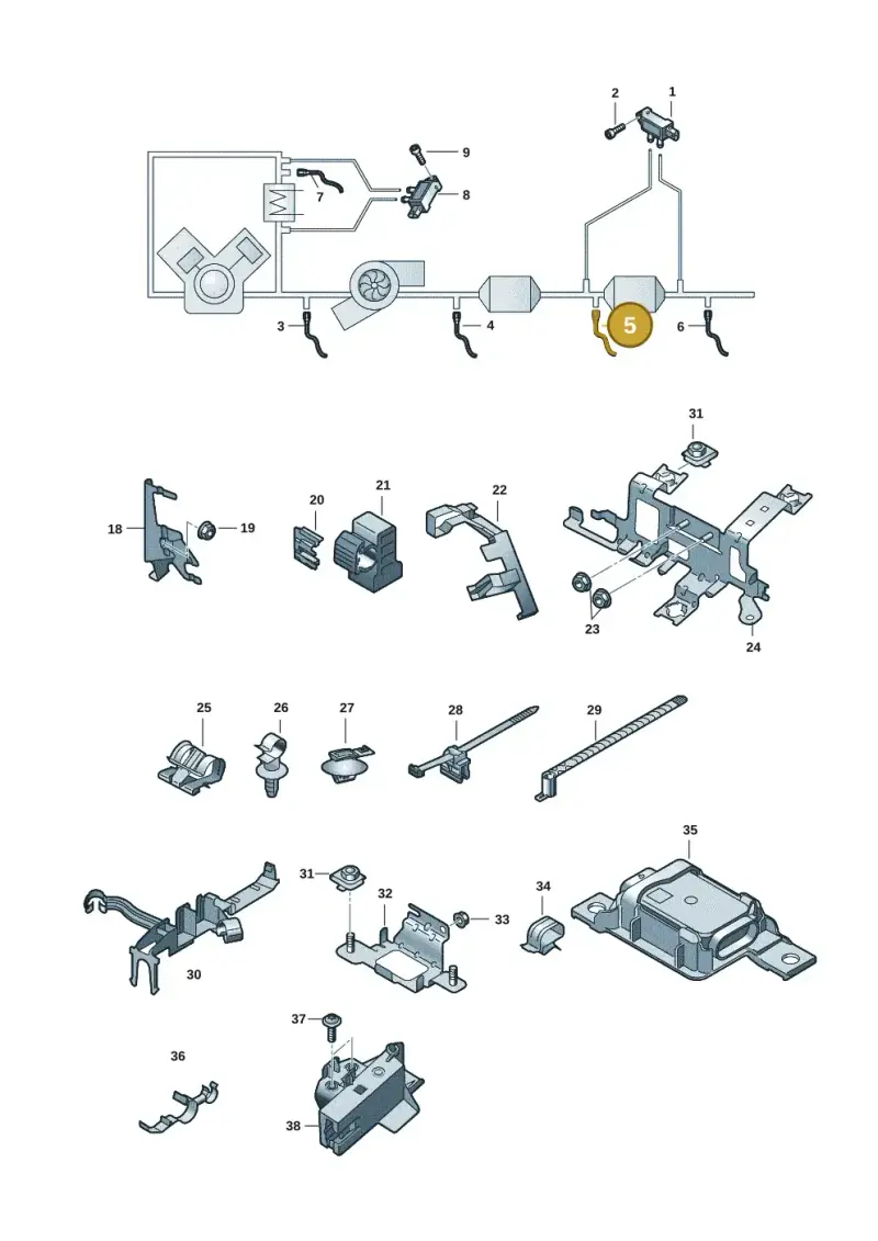 4K0907807AA — Audi Q5 (2016-2025) diagram 896906008, position 5