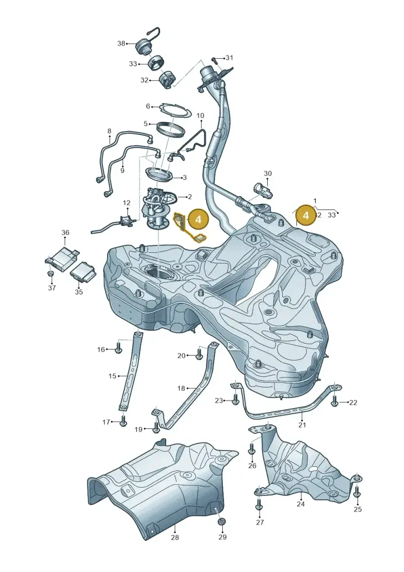 4K0919047B — Audi A6 (2018-2025) diagram 430201050, position 4