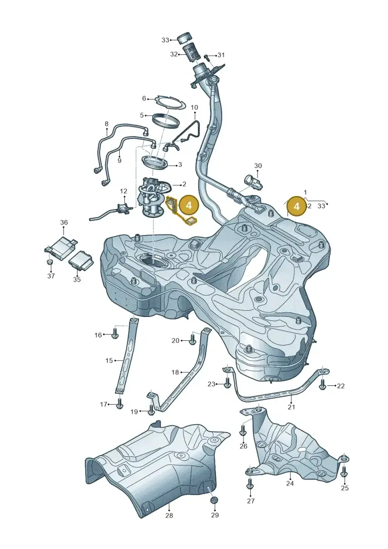 4K0919047B — Audi A7 Sportback (2018-2025) diagram 435201050, position 4