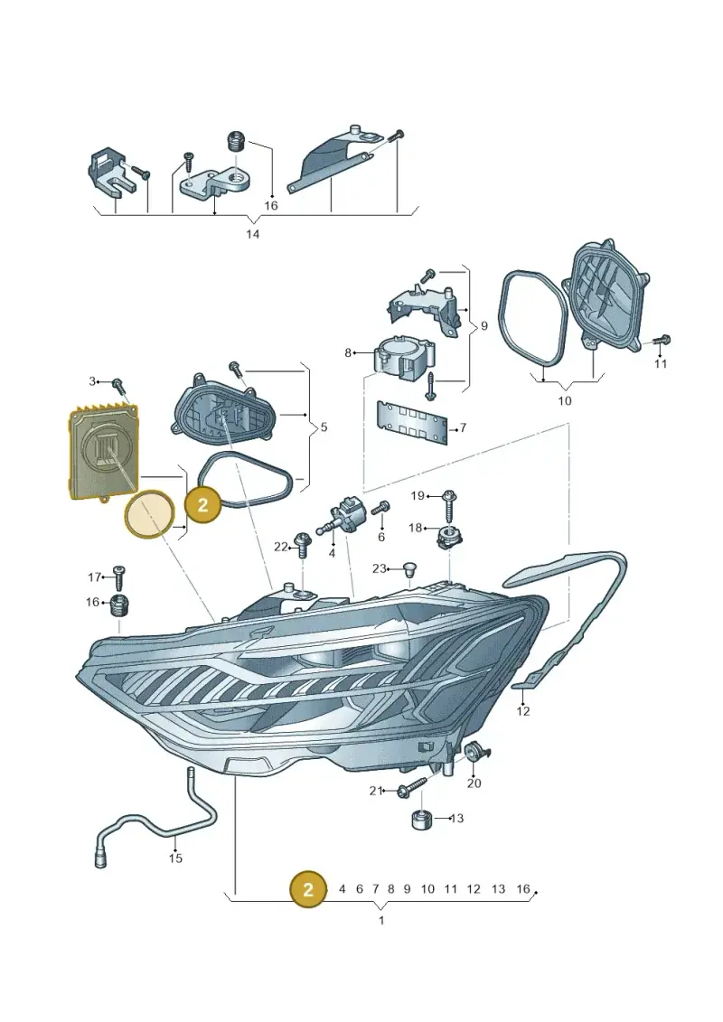 4K0941592BG — Audi A7 Sportback (2018-2025) diagram 435941050, position 2