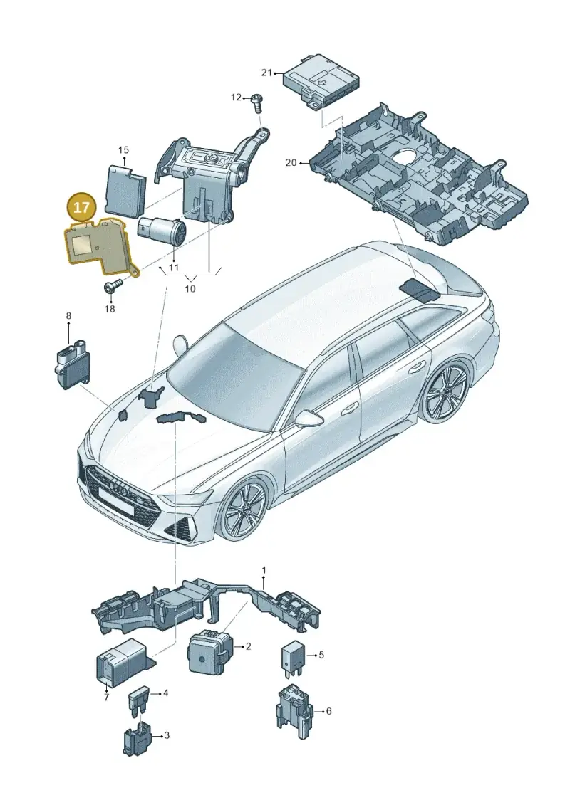 4K0941828F — Audi RS6 Avant (2019-2025) diagram 537937200, position 17