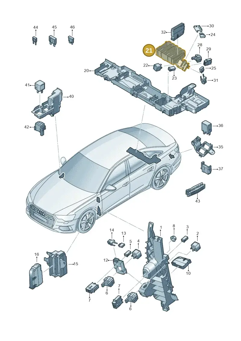 4K0971845 — Audi A6 (2018-2025) diagram 430937000, position 21
