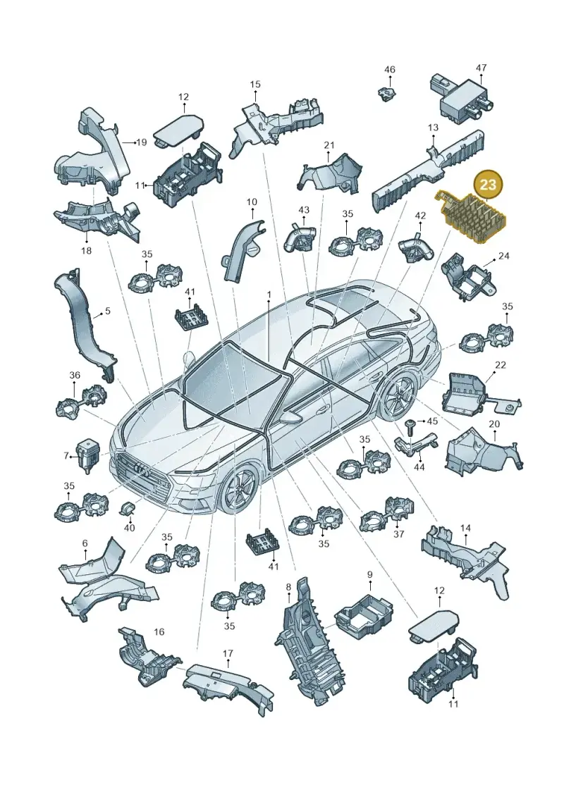 4K0971845 — Audi A6 (2018-2025) diagram 430971800, position 23