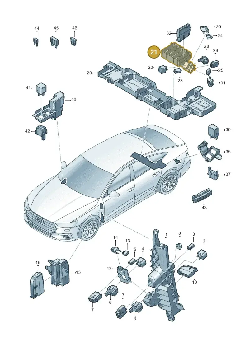 4K0971845 — Audi RS7 Sportback (2019-2025) diagram 435937000, position 21