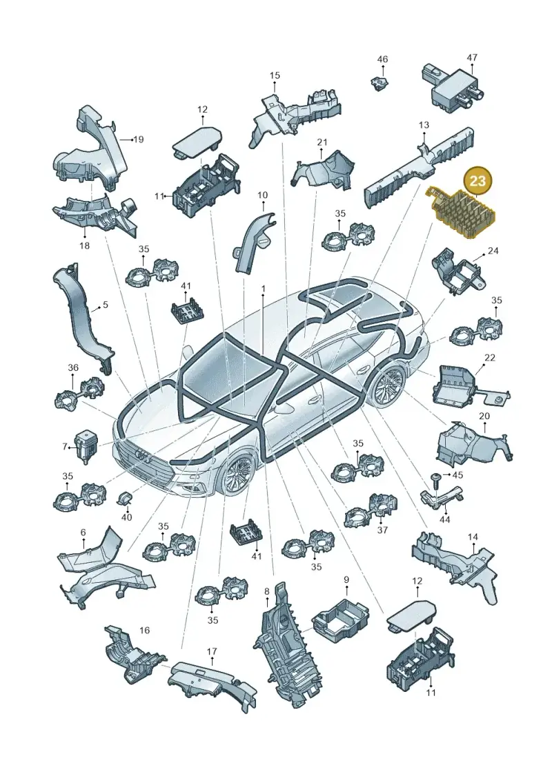 4K0971845 — Audi RS7 Sportback (2019-2025) diagram 435971800, position 23