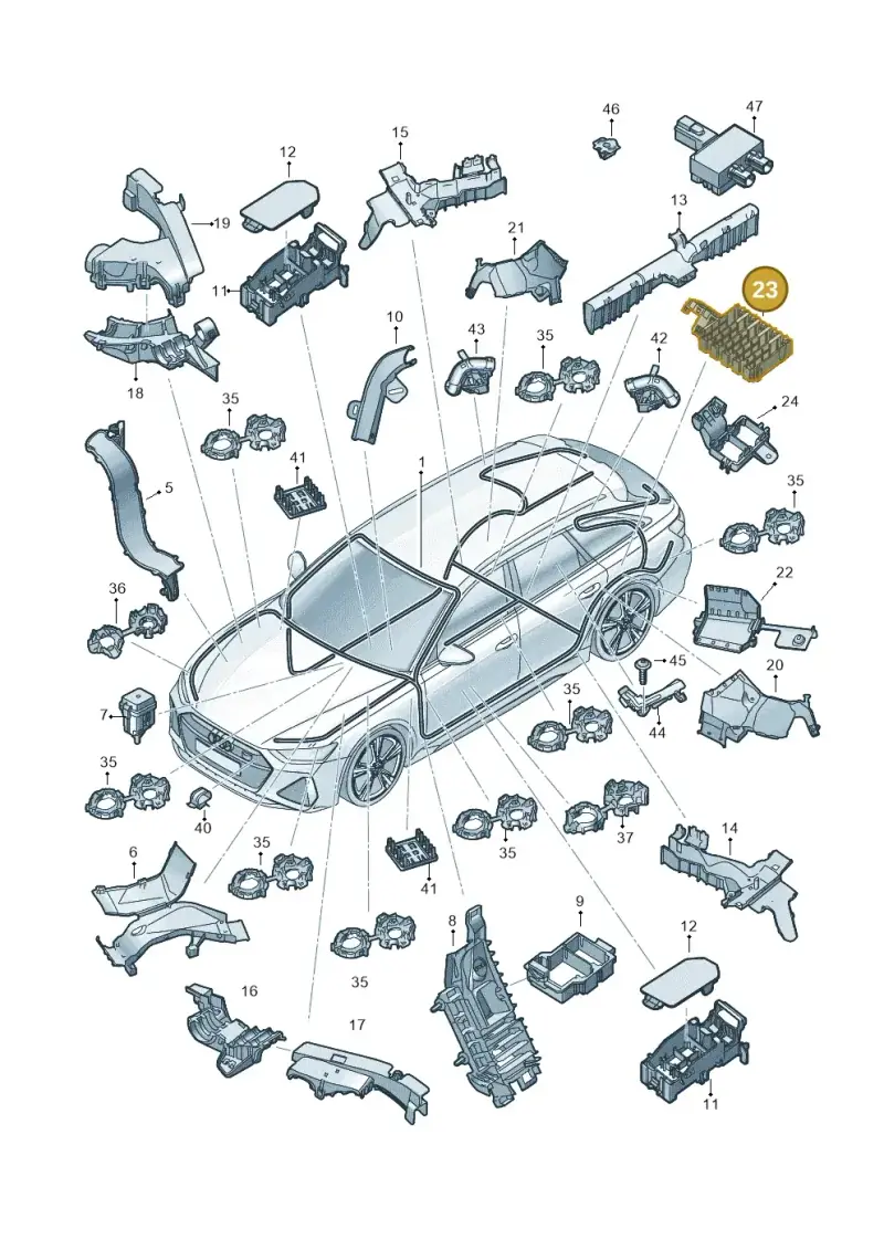 4K0971845 — Audi RS6 Avant (2019-2025) diagram 537971800, position 23