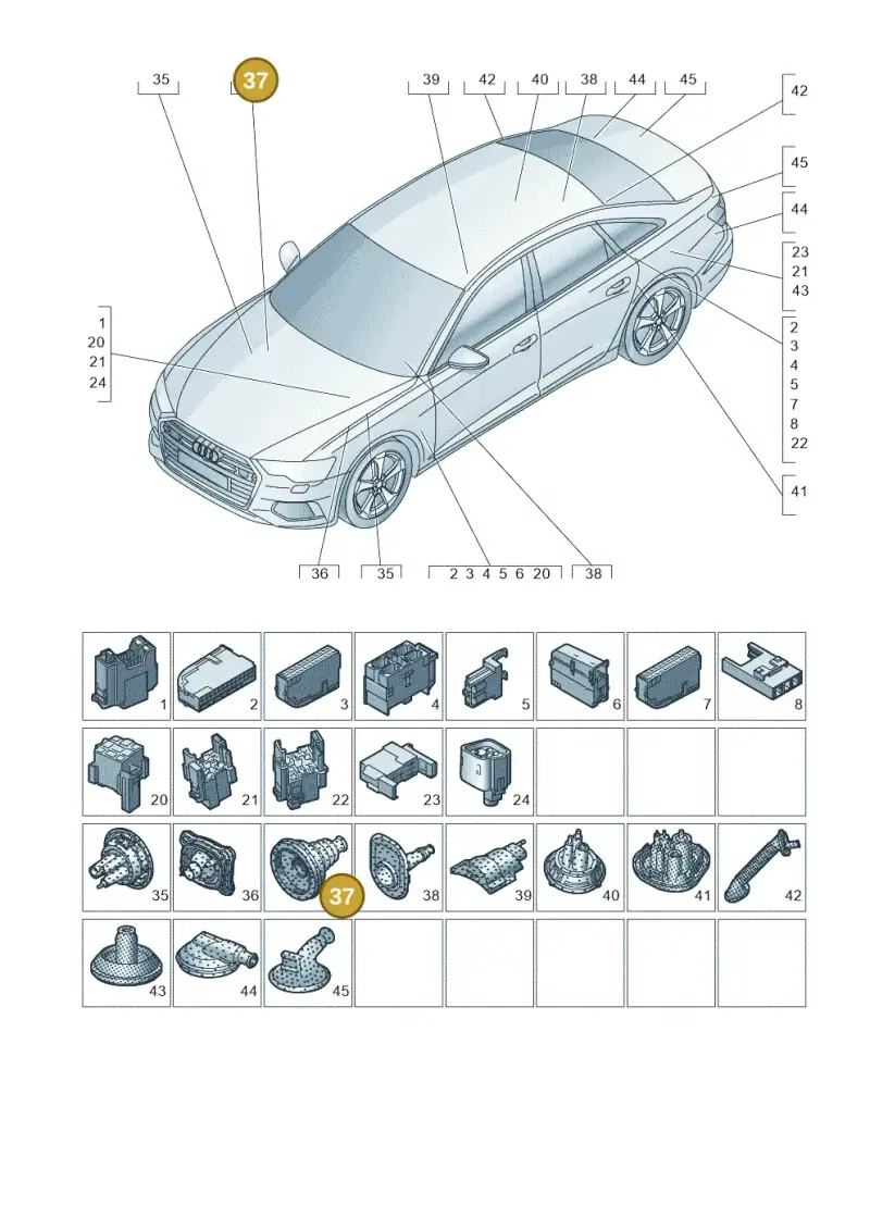 4K0971871J — Audi A6 (2018-2025) diagram 430971810, position 37