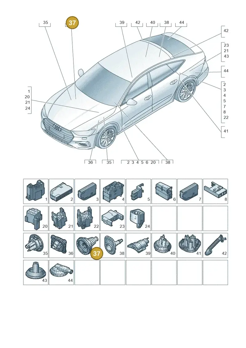 4K0971871J — Audi RS7 Sportback (2019-2025) diagram 435971810, position 37