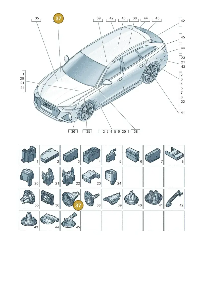 4K0971871J — Audi RS6 Avant (2019-2025) diagram 537971810, position 37