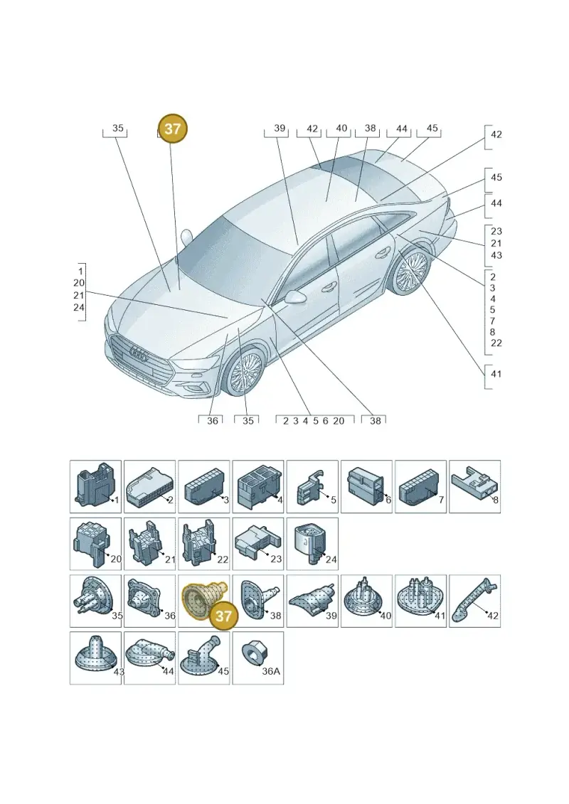 4K0971871J — Audi A6 L 2.0 (2018-) diagram 577971810, position 37