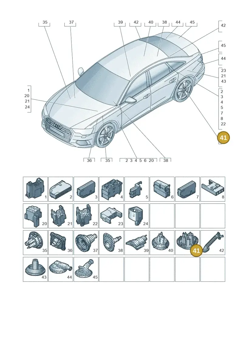 4K0971872 — Audi A6 (2018-2025) diagram 430971810, position 41
