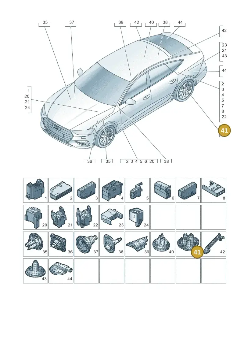 4K0971872 — Audi RS7 Sportback (2019-2025) diagram 435971810, position 41