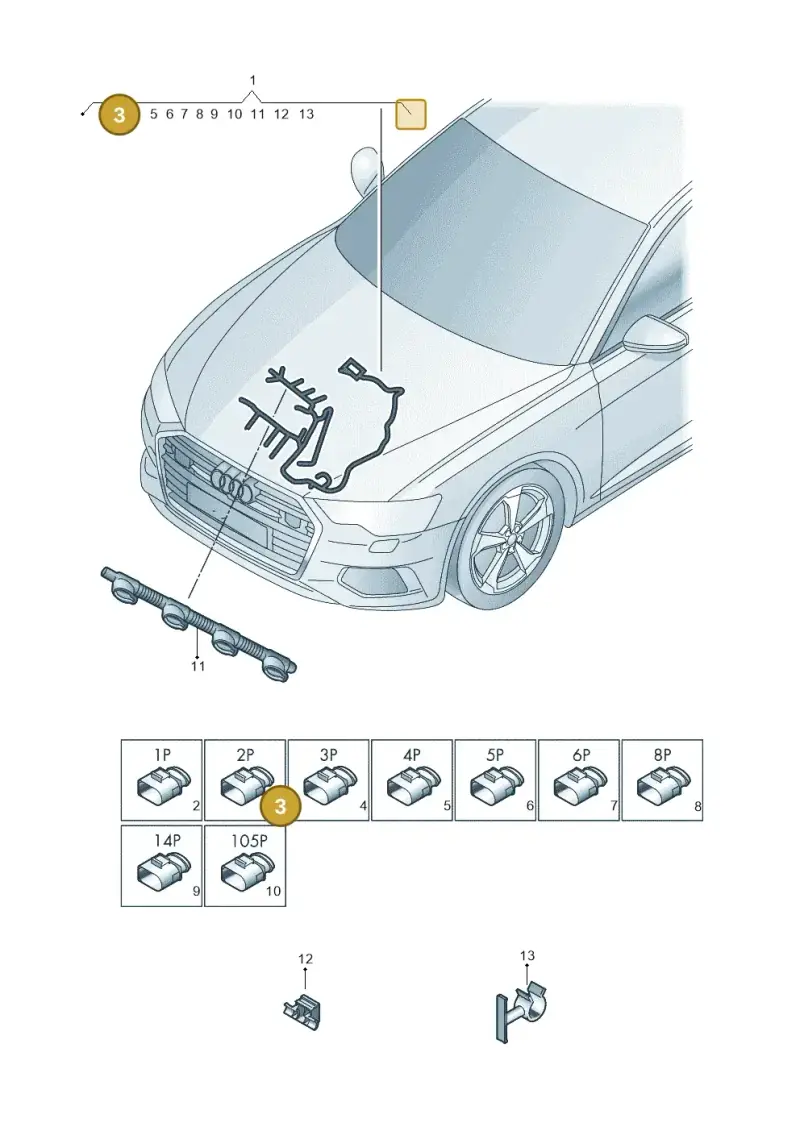 4K0973702B — Audi A6 (2018-2025) diagram 430971110, position 3