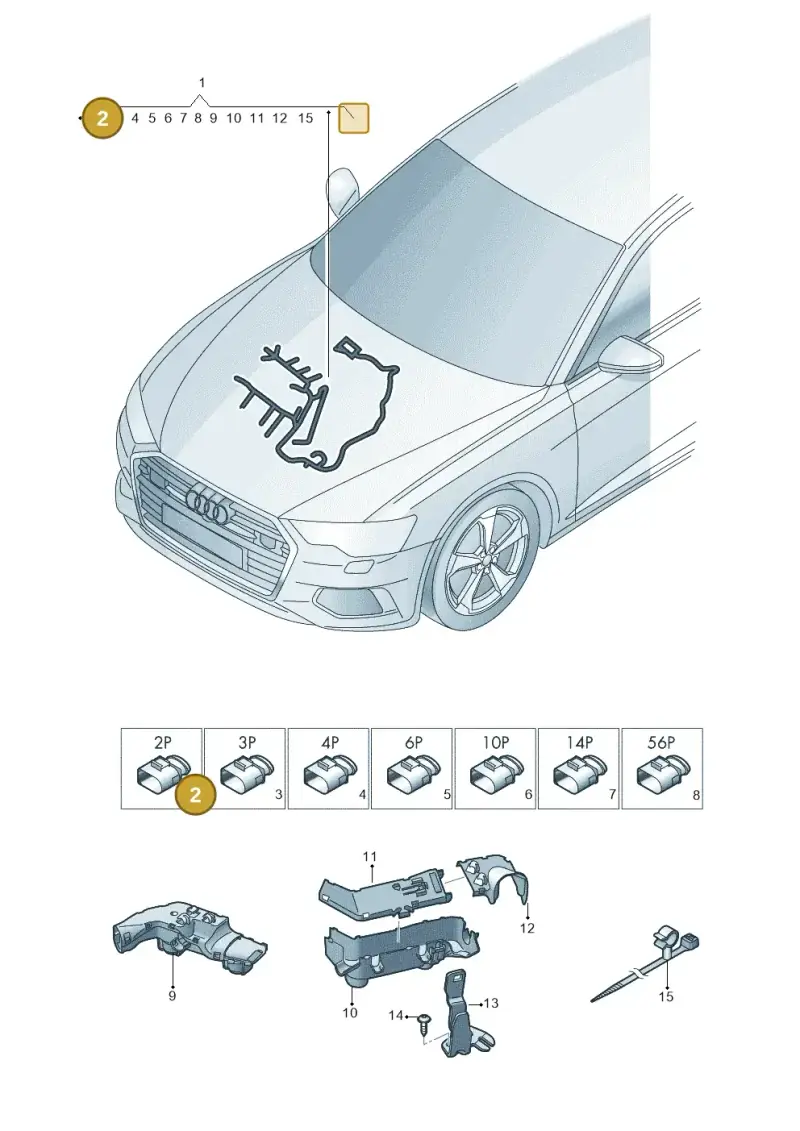 4K0973702B — Audi A6 (2018-2025) diagram 430971350, position 2