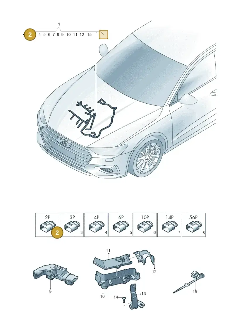 4K0973702D — Audi A7 Sportback (2018-) diagram 435971350, position 2