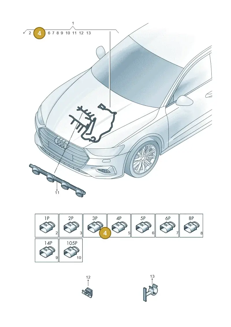 4K0973703C — Audi A7 Sportback (2018-) diagram 435971210, position 4