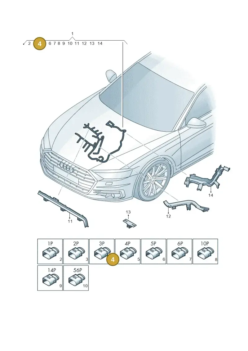 4K0973703C — Audi A8L (2017-2022) diagram 838971430, position 4