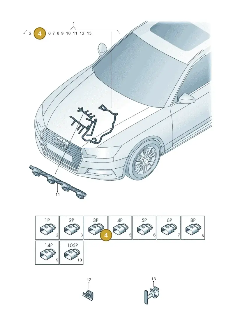 4K0973703C — Audi A5 Cabrio 2.0 (2016-2018) diagram 849971350, position 4