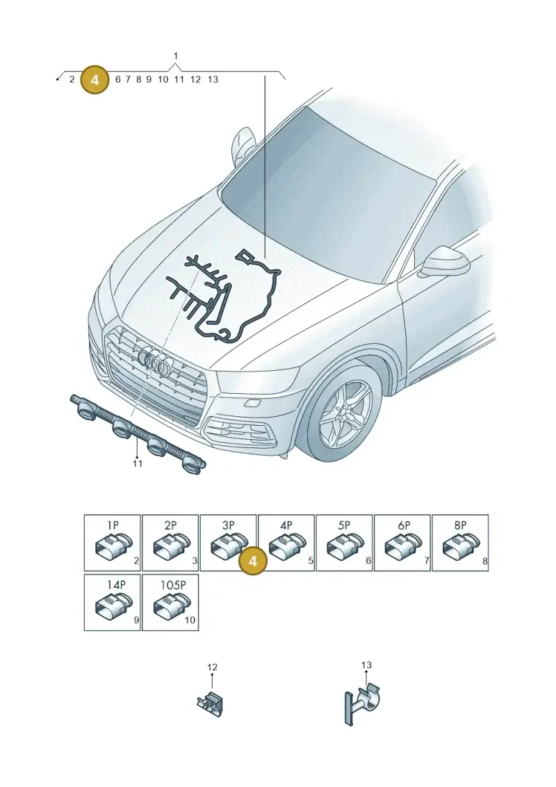 4K0973703C — Audi Q5 (2016-2020) diagram 896971140, position 4