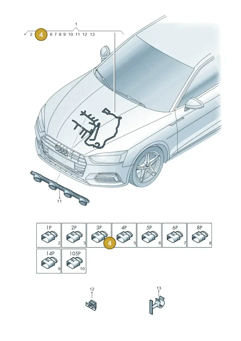 4K0973703C — Audi A5 Sportback (2016-2020) diagram 897971120, position 4