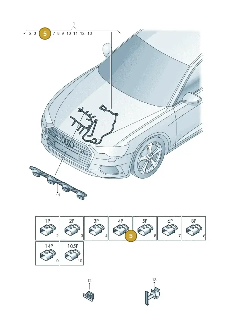 4K0973704A — Audi A6 (2018-2025) diagram 430971110, position 5