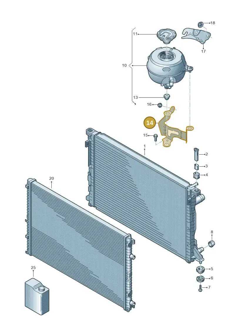 4K1121224A — Audi A6 (2018-2025) diagram 430121203, position 14