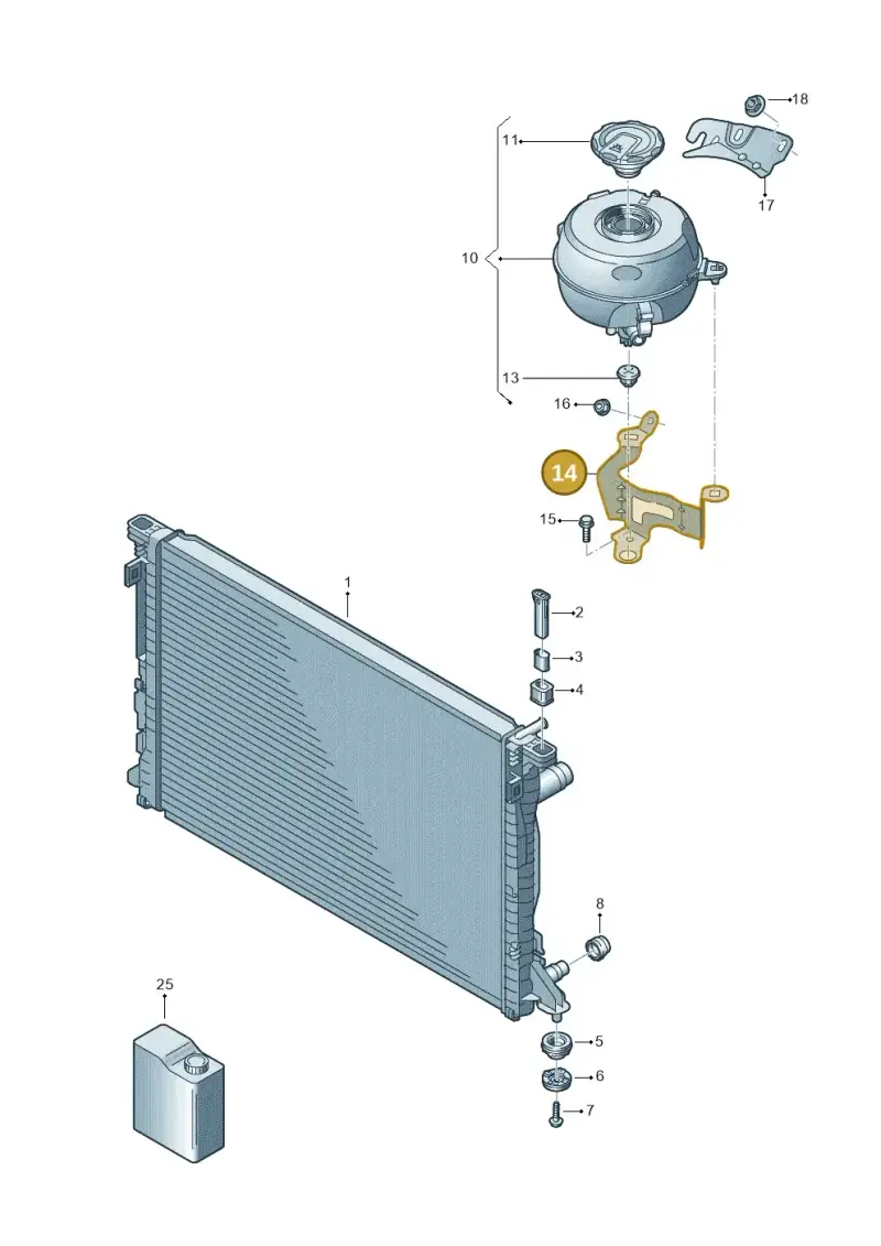 4K1121224A — Audi A6 (2018-2025) diagram 435121100, position 14