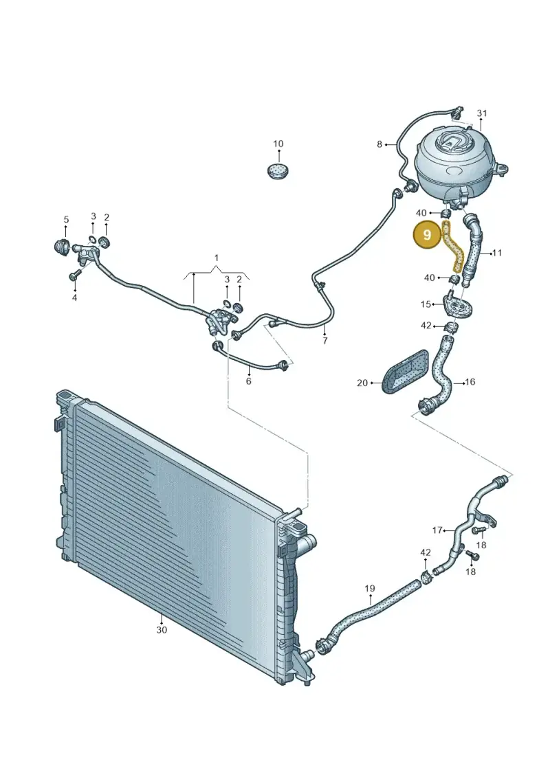 4K2121123A — Audi A6 2.0 (2018-) diagram 430121110, position 9