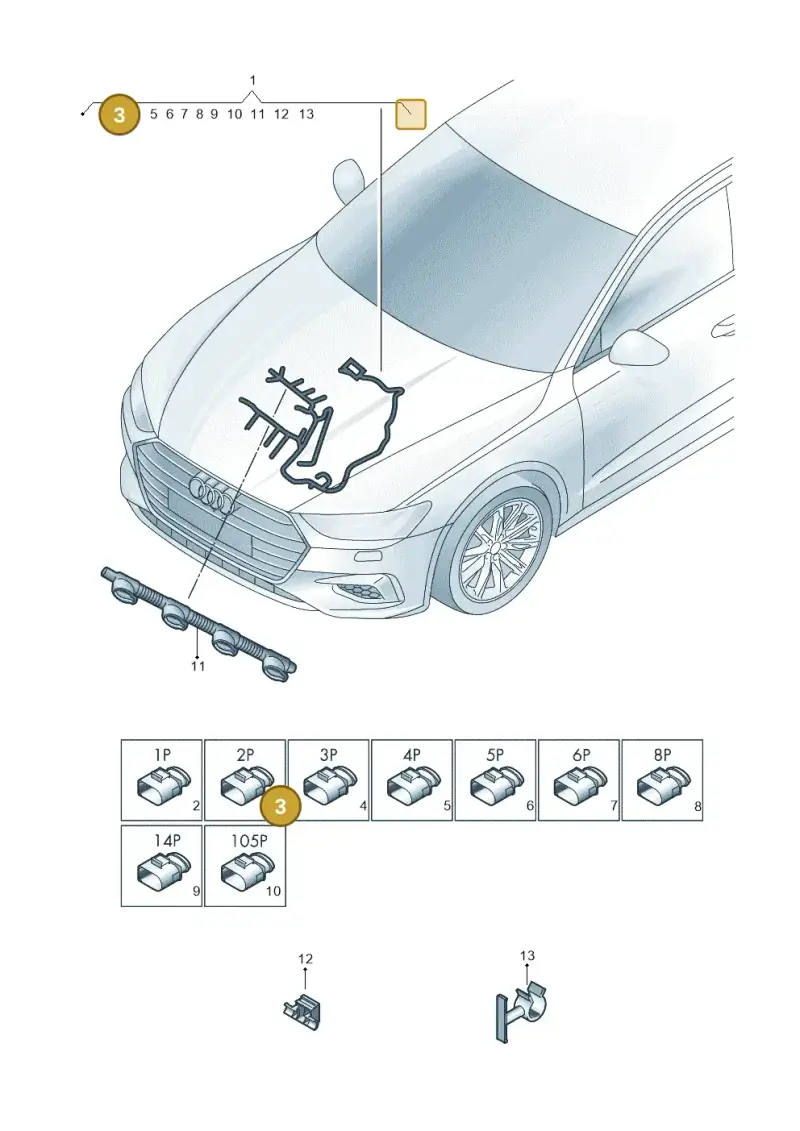 4K2973702A — Audi A7 Sportback (2018-2025) diagram 435971210, position 3