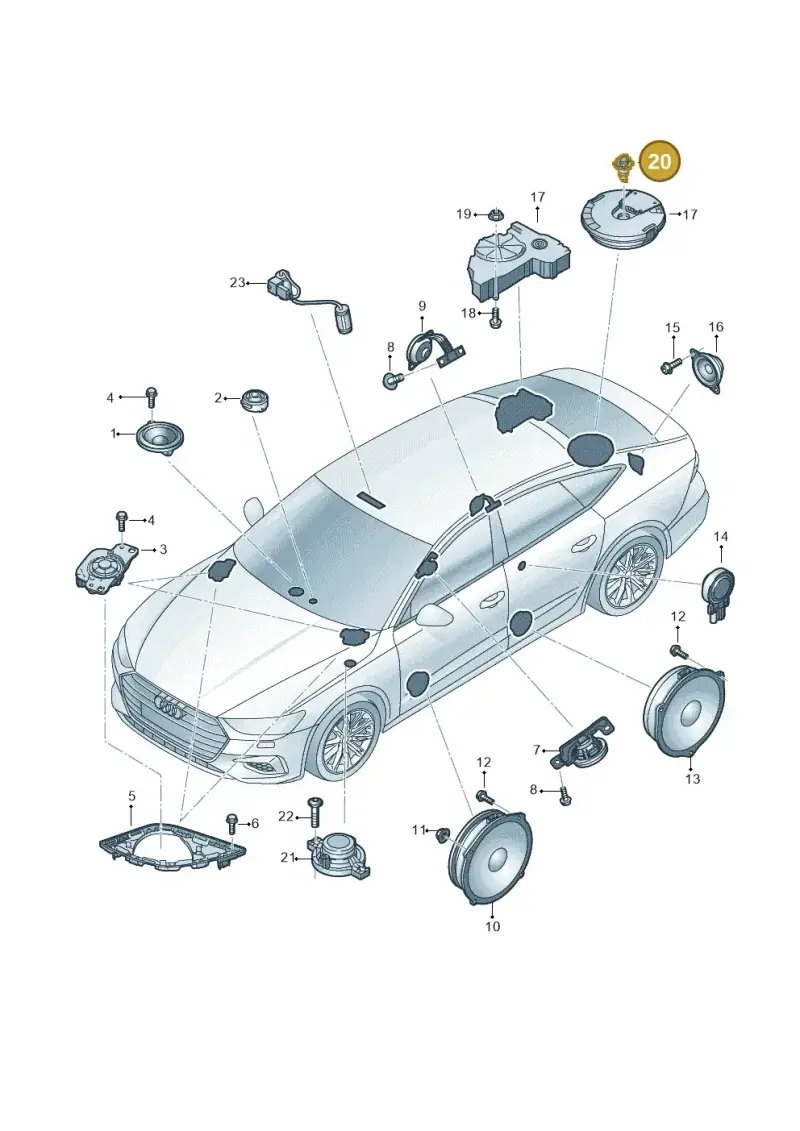 4K8803899 — Audi RS7 Sportback (2019-2025) diagram 435035350, position 20