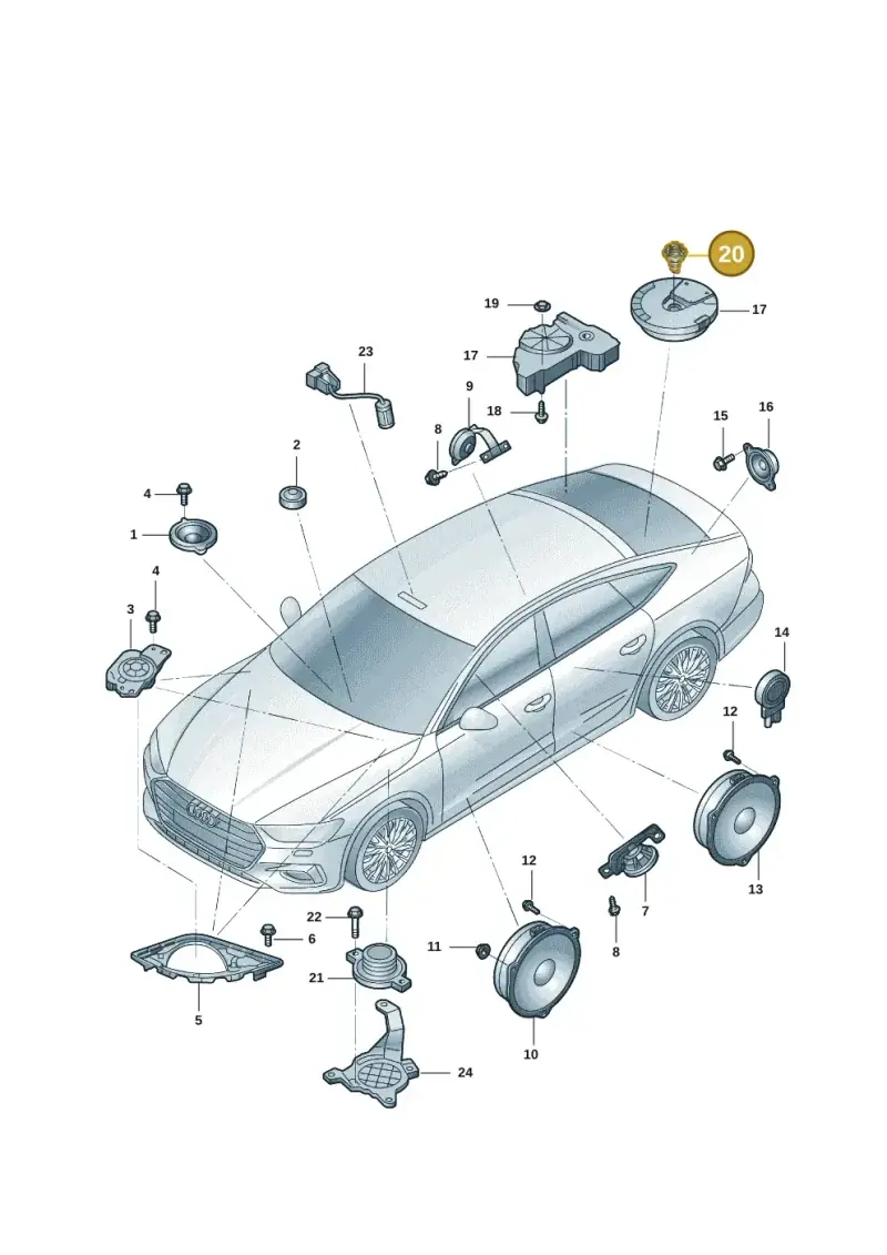 4K8803899 — Audi Q6 (2022-) diagram 4cg035350, position 20