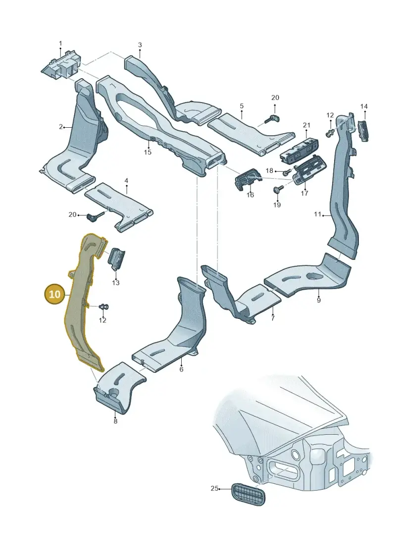 4K8819501 — Audi RS6 Avant (2019-2025) diagram 435819020, position 10