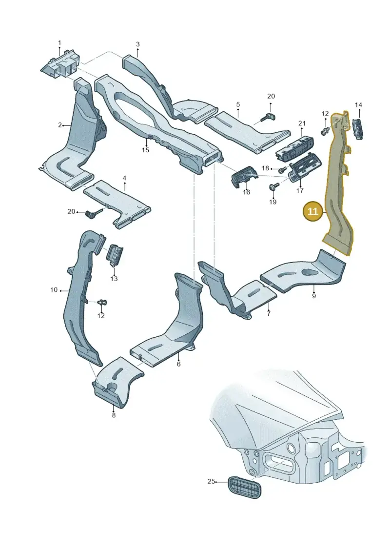 4K8819502 — Audi RS6 Avant (2019-2025) diagram 435819020, position 11
