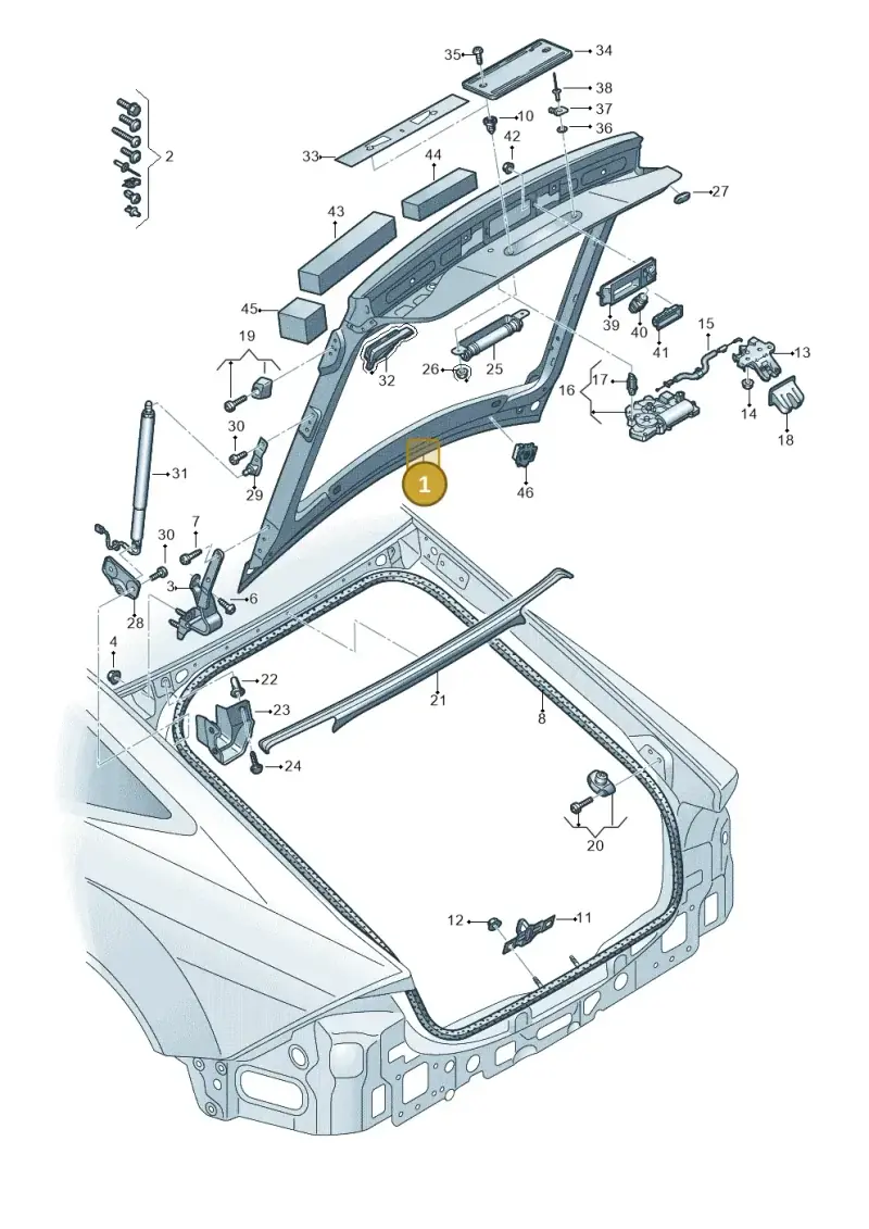 4K8827025A — Audi RS7 Sportback (2019-2025) diagram 435827000, position 1