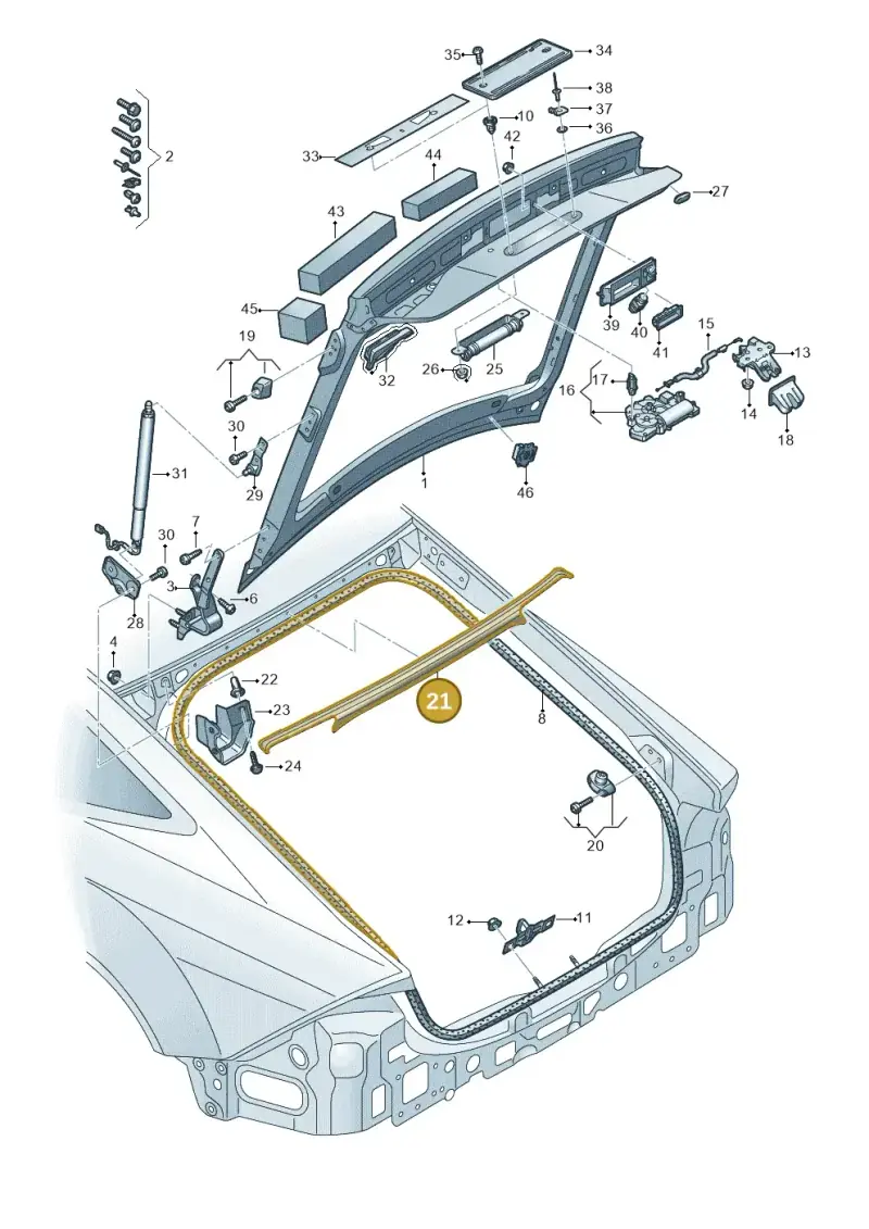 4K8827229 — Audi RS7 Sportback (2019-2025) diagram 435827000, position 21
