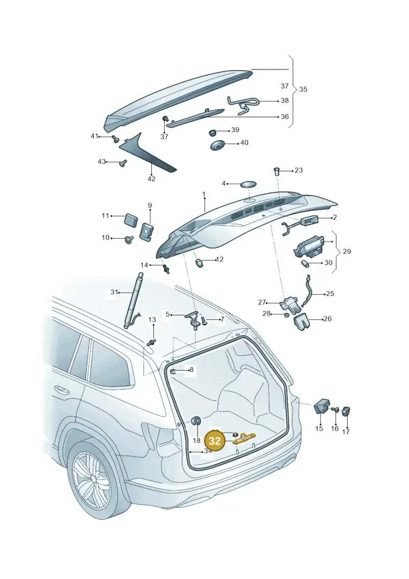 4K8827507 — Volkswagen Teramont X (2021-2023) diagram 519827000, position 32