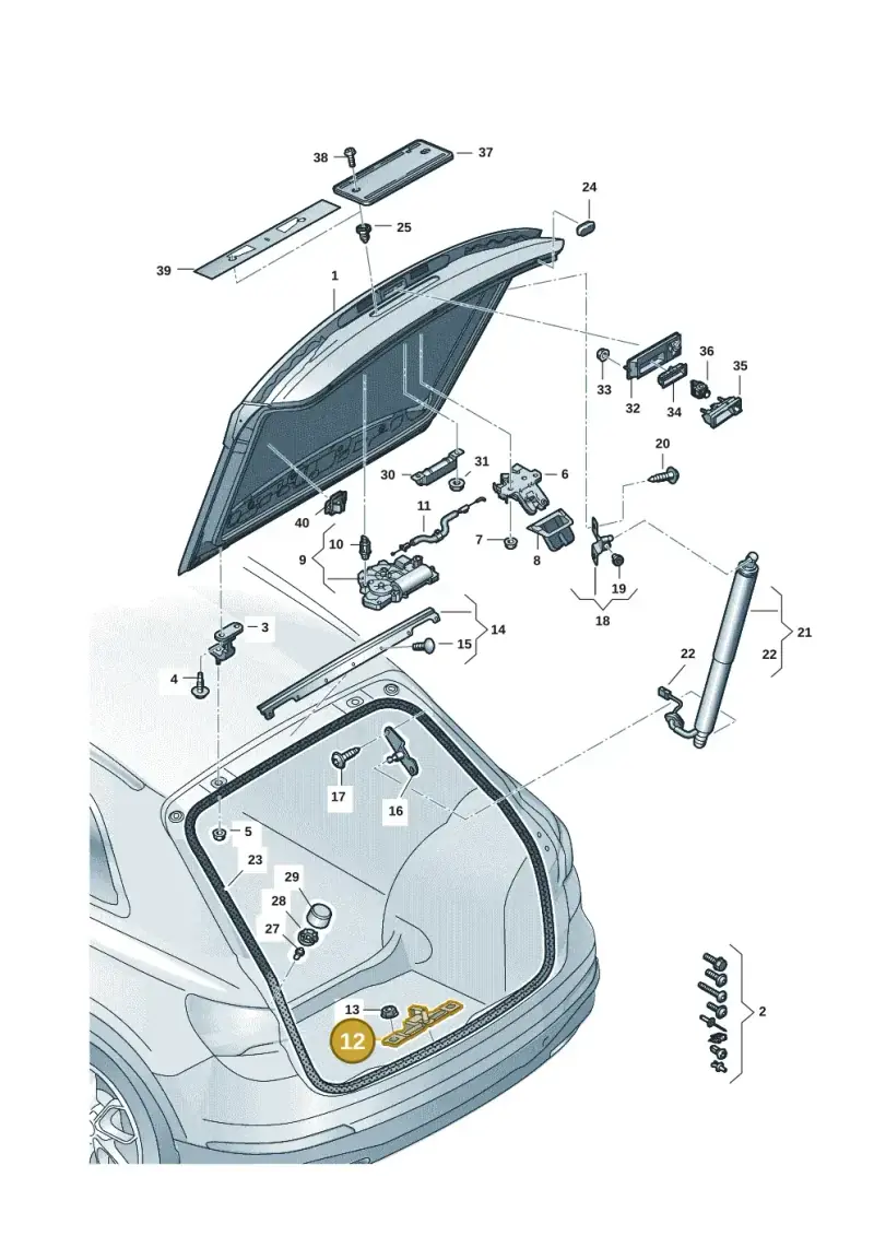 4K8827507 — Audi Q4 Sportback (2021-2025) diagram 89a827010, position 12