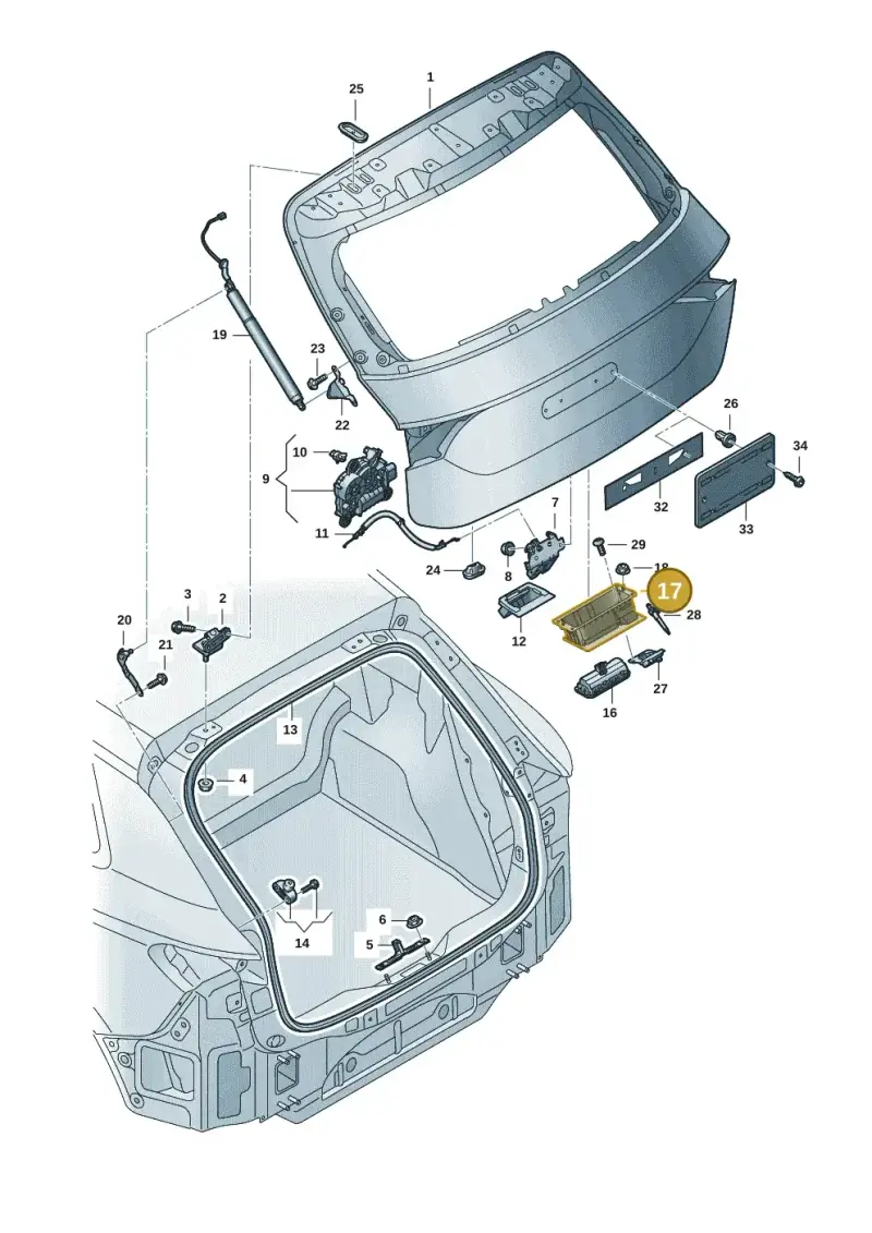 4K8827574F — Audi Q6 e-tron (2023-2025) diagram f5s827000, position 17
