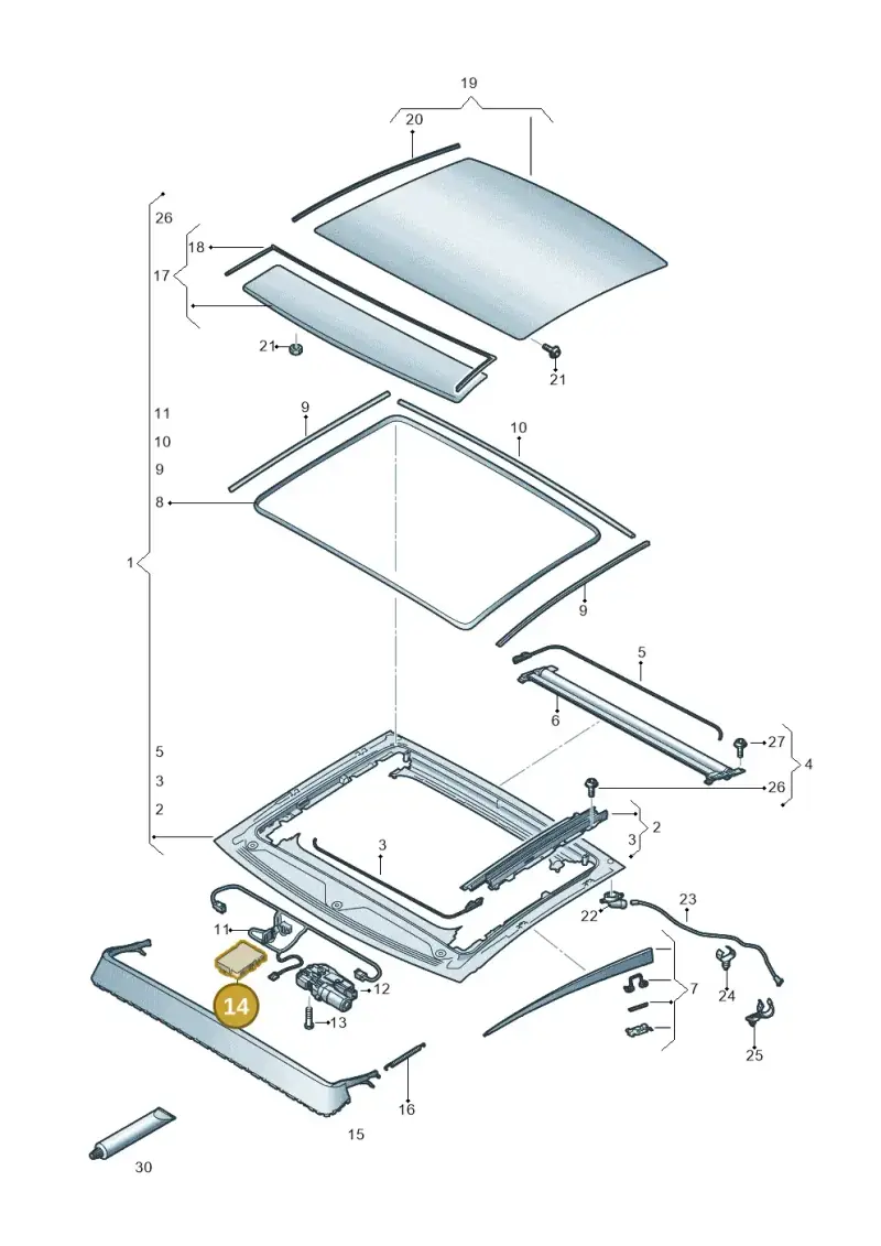 4K8907594AC — Audi A6 (2018-2025) diagram 430877000, position 14