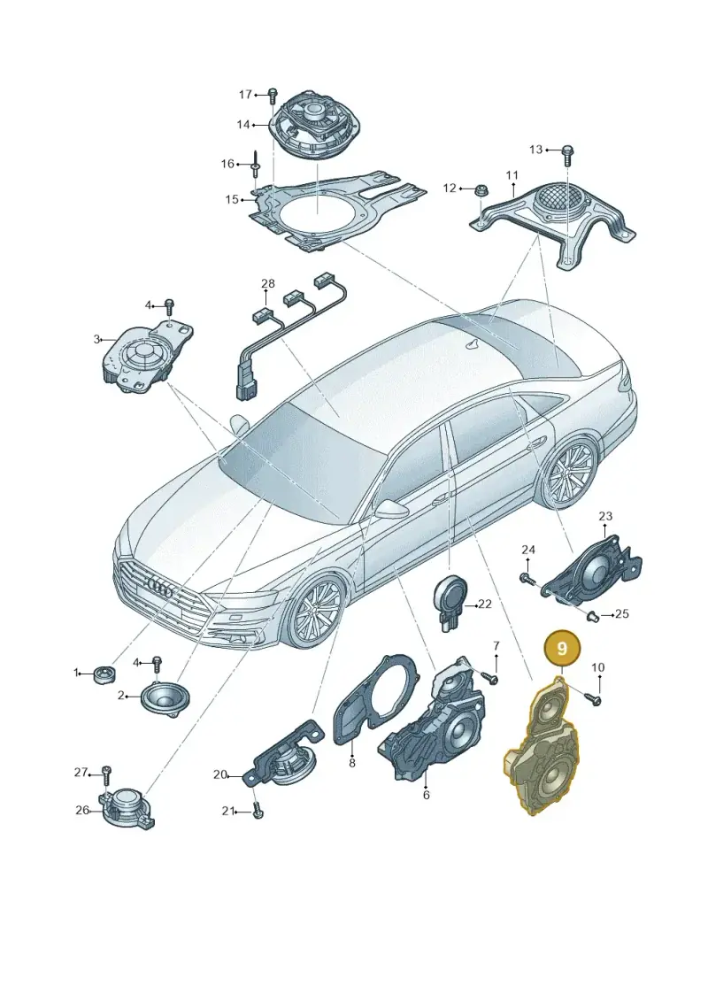 4K9035411 — Audi A8L (2017-2022) diagram 838035350, position 9