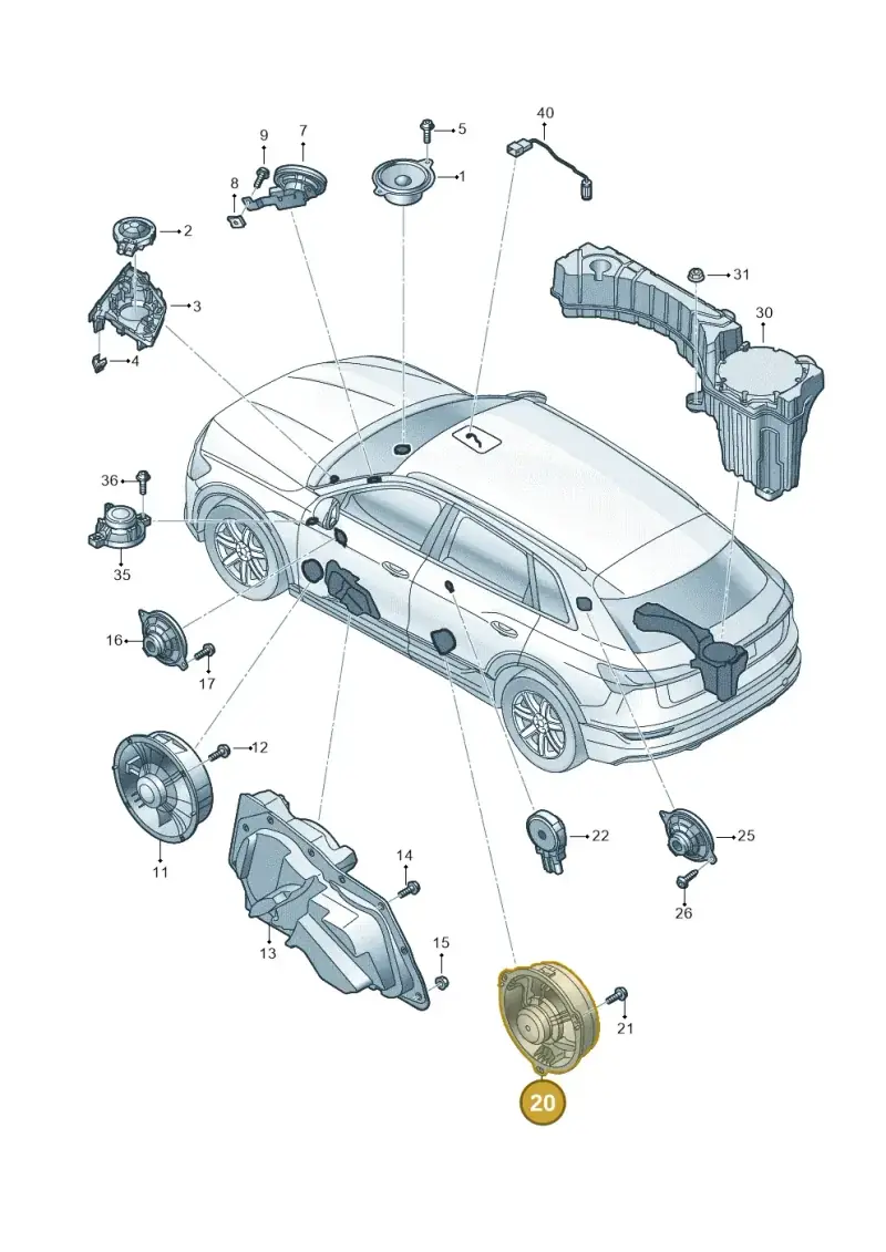 4K9035411A — Audi Q8 e-tron (2018-2020) diagram 586035350, position 20