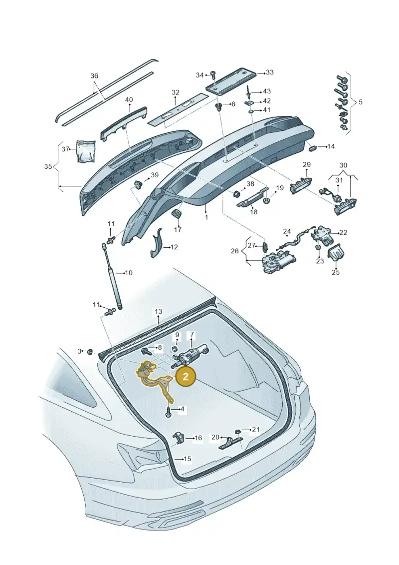 4K9827300A — Audi A6 2.0 (2018-) diagram 430827010, position 2