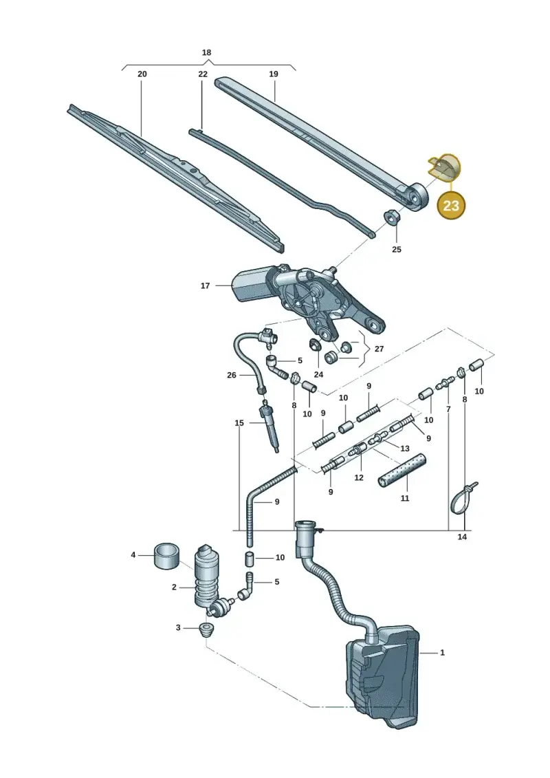 4K9955205A — Audi Q6 (2022-) diagram 4cg955020, position 23