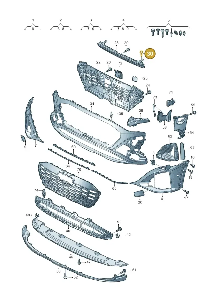 4KE807932A — Audi Q8 e-tron (2018-2025) diagram 586807250, position 30